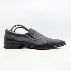 Mezlan Barron Men's Size 8.5 M Slip On Loafer Black Leather Cap Toe Dress Shoes